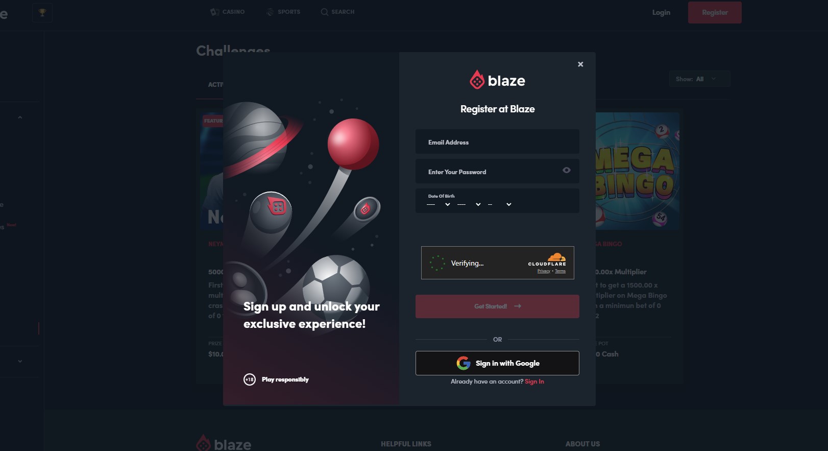 Comment s'inscrire sur Blaze Casino etapes inscription compte joueur